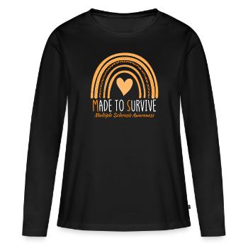 Gemacht, um das Bewusstsein für MS und Multiple Sk - Frauen Premium Bio Langarmshirt - Schwarz - Vorne - Julia (174cm)