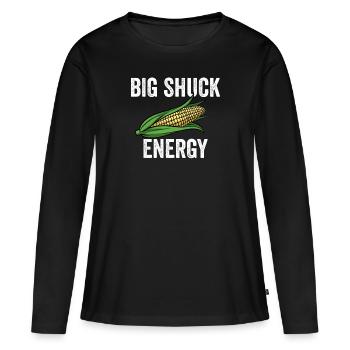 Maïs Big Shuck Energy Farmer Maïs Big Shuck Energy - T-shirt manches longues Premium bio Femme - noir - Devant - Julia (174cm)