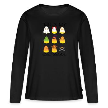 Das ist mein kitschiges Halloween-Kostüm für Kinde - Frauen Premium Bio Langarmshirt - Schwarz - Vorne - Julia (174cm)