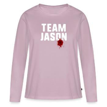 L’équipe Jason - T-shirt manches longues Premium bio Femme - rose poudré - Devant - Julia (174cm)
