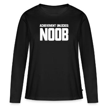 Succès Débloqué Noob Jeux Vidéo Gamer Noob - T-shirt manches longues Premium bio Femme - noir - Devant - Julia (174cm)