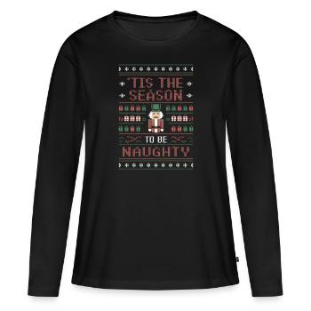 C’est la saison du casse-noisette effronté weihn - T-shirt manches longues Premium bio Femme - noir - Devant - Julia (174cm)
