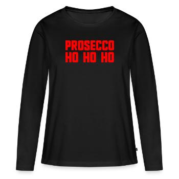 Prosecco Ho Ho Ho Fête de Noël Prosecco - T-shirt manches longues Premium bio Femme - noir - Devant - Julia (174cm)