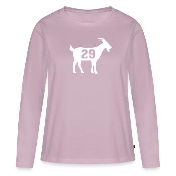 Ziege 29 G.O.A.T. Nummer neunundzwanzig Ziege - Frauen Premium Bio Langarmshirt - Altrosa - Vorne - Julia (174cm)
