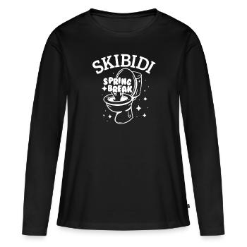 Skibidi Spring Break Garçon Spring Break Skibidi - T-shirt manches longues Premium bio Femme - noir - Devant - Julia (174cm)