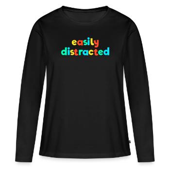 Slightly Distracted Kid Core Brat Gen Z Kidcore - Women's Premium Organic Long Sleeve Shirt - black - Front - Julia (174cm)