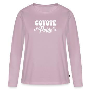 Équipe sportive des Coyotes de l’école secondaire Coyote Pride - T-shirt manches longues Premium bio Femme - rose poudré - Devant - Julia (174cm)