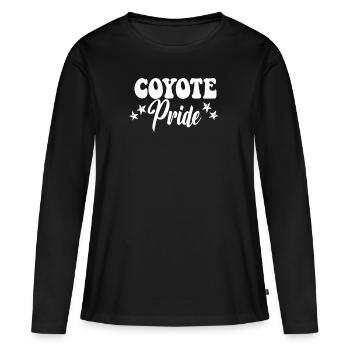 Équipe sportive des Coyotes de l’école secondaire Coyote Pride - T-shirt manches longues Premium bio Femme - noir - Devant - Julia (174cm)