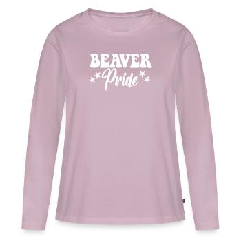 Équipe sportive des Beavers de l’école secondaire Beaver Pride - T-shirt manches longues Premium bio Femme - rose poudré - Devant - Julia (174cm)