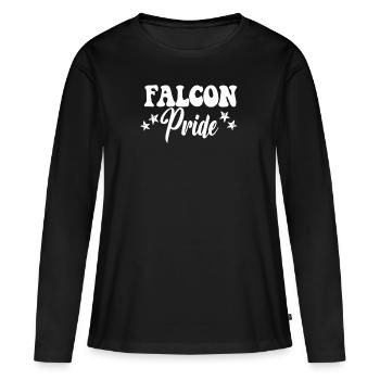 Équipe sportive des Falcons de l’école secondaire Falcon Pride - T-shirt manches longues Premium bio Femme - noir - Devant - Julia (174cm)