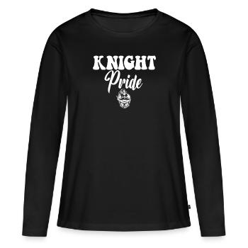 L’équipe sportive des Chevaliers à l’école secondaire Knight Pride - T-shirt manches longues Premium bio Femme - noir - Devant - Julia (174cm)