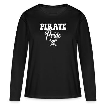 Équipe sportive pirate de l’école secondaire Pirate Pride - T-shirt manches longues Premium bio Femme - noir - Devant - Julia (174cm)