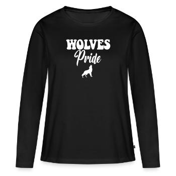 Wolves Pride High School Wolves Équipe sportive Malheur - T-shirt manches longues Premium bio Femme - noir - Devant - Julia (174cm)