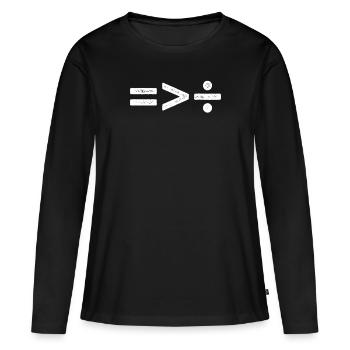 Gleichheit ist größer als Spaltung - Frauen Premium Bio Langarmshirt - Schwarz - Vorne - Julia (174cm)