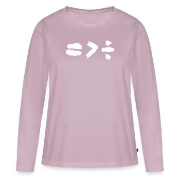 Equality is greater than division - Women's Premium Organic Long Sleeve Shirt - dusky pink - Front - Julia (174cm)