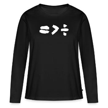 Gleichheit ist größer als Spaltung - Frauen Premium Bio Langarmshirt - Schwarz - Vorne - Julia (174cm)