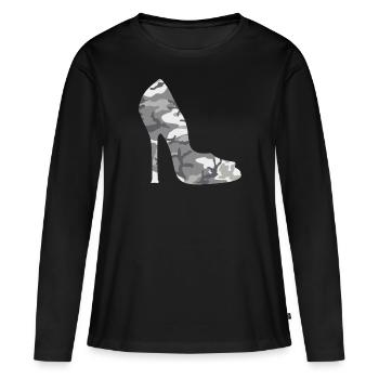 Talons Urban Camo Femme Camouflage Talons hauts - T-shirt manches longues Premium bio Femme - noir - Devant - Julia (174cm)