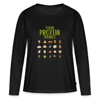 Vegan Protein Sources - Women's Premium Organic Long Sleeve Shirt - black - Front - Julia (174cm)