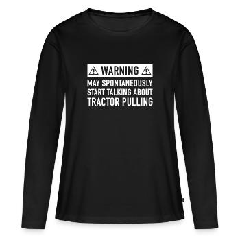 Funny Tractor Pulling-Geschenk-Idee - Frauen Premium Bio Langarmshirt - Schwarz - Vorne - Julia (174cm)