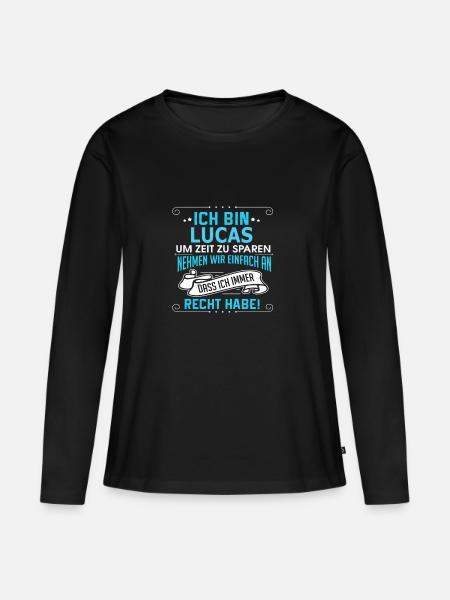 LUCAS - Frauen Premium Bio Langarmshirt - Schwarz