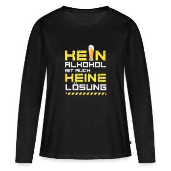 bier party alkohol spruch trinken festival YOLO be - Frauen Premium Bio Langarmshirt - Schwarz - Vorne - Julia (174cm)