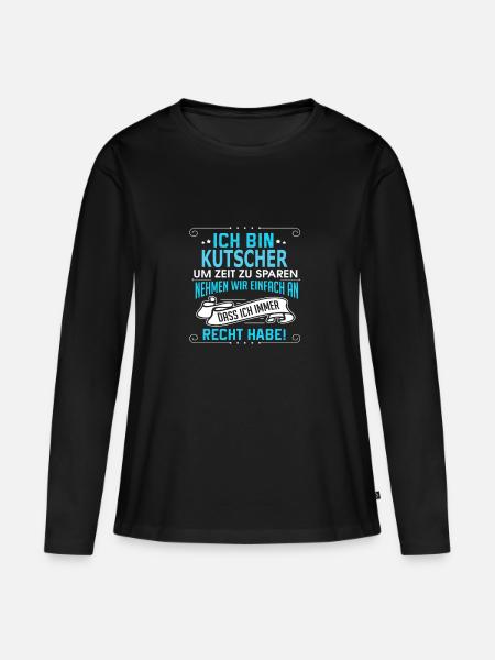 KUTSCHER - Frauen Premium Bio Langarmshirt - Schwarz