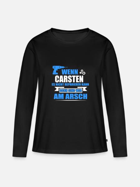 CARSTEN -Geschenk - Frauen Premium Bio Langarmshirt - Schwarz