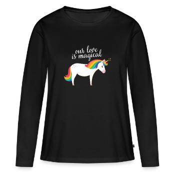 Our Love Is Magical - Women's Premium Organic Long Sleeve Shirt - black - Front - Julia (174cm)