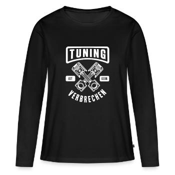Tuning n'est aucun crime Car Butt PS Tuner - T-shirt manches longues Premium bio Femme - noir - Devant - Julia (174cm)