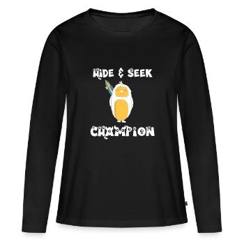 Hide and Seek - Women's Premium Organic Long Sleeve Shirt - black - Front - Julia (174cm)