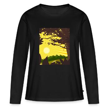 Natur - Frauen Premium Bio Langarmshirt - Schwarz - Vorne - Julia (174cm)