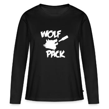 Wolfpack BACHELOR PARTY - T-shirt manches longues Premium bio Femme - noir - Devant - Julia (174cm)