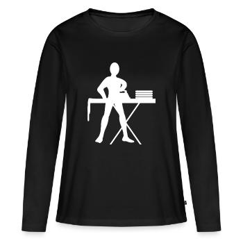Iron iron pletteisen man laundry - Women's Premium Organic Long Sleeve Shirt - black - Front - Julia (174cm)