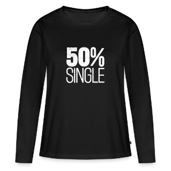 50 % single - T-shirt manches longues Premium bio Femme - noir - Devant - Julia (174cm)