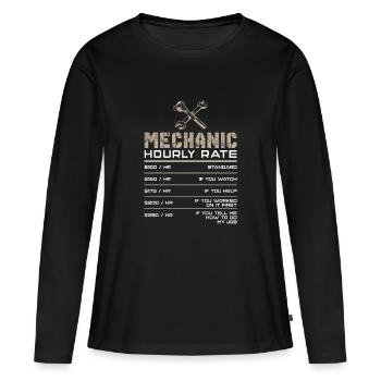Mechanic Mechanics Repair Vintage Gift - Women's Premium Organic Long Sleeve Shirt - black - Front - Julia (174cm)