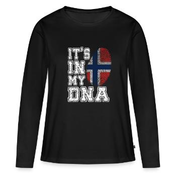 DNA Norway T-shirt - T-shirt manches longues Premium bio Femme - noir - Devant - Julia (174cm)