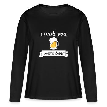 Je vous souhaite une bière bière - T-shirt manches longues Premium bio Femme - noir - Devant - Julia (174cm)