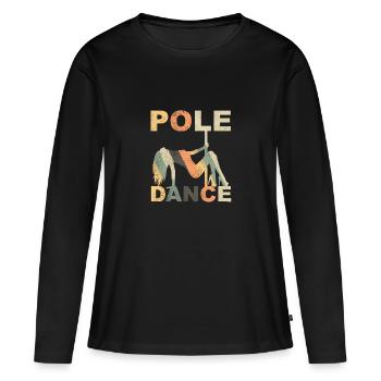 Pole Dancing - T-shirt manches longues Premium bio Femme - noir - Devant - Julia (174cm)