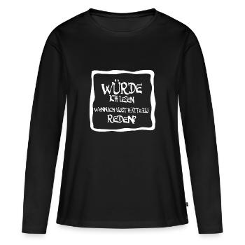 lire - T-shirt manches longues Premium bio Femme - noir - Devant - Julia (174cm)