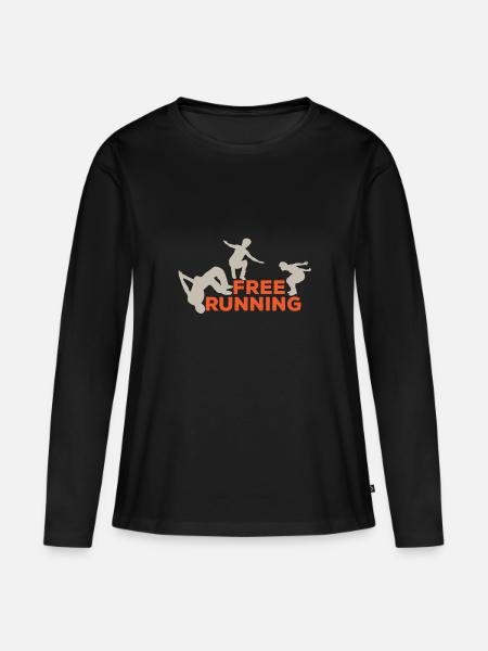 freerunning - Frauen Premium Bio Langarmshirt - Schwarz