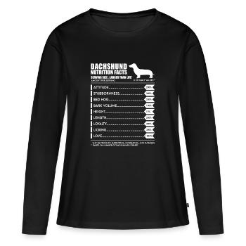 Teckel Valeur nutritive - T-shirt manches longues Premium bio Femme - noir - Devant - Julia (174cm)