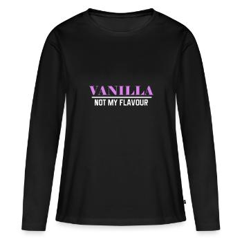 Vanille Pas ma saveur BDSM sadomaso - T-shirt manches longues Premium bio Femme - noir - Devant - Julia (174cm)