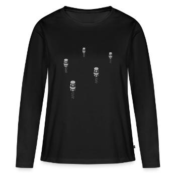 Schrauben mit Draht - Comic Kunst für Schrauber - Frauen Premium Bio Langarmshirt - Schwarz - Vorne - Julia (174cm)