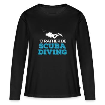 Je serais plutôt plongée sous-marine - T-shirt manches longues Premium bio Femme - noir - Devant - Julia (174cm)
