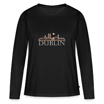 Cadeau Dublin Dublin - T-shirt manches longues Premium bio Femme - noir - Devant - Julia (174cm)