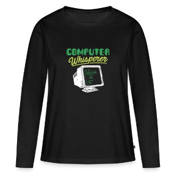 Computer Whisperer Nerd Gamer Programmierer Geek - Frauen Premium Bio Langarmshirt - Schwarz - Vorne - Julia (174cm)