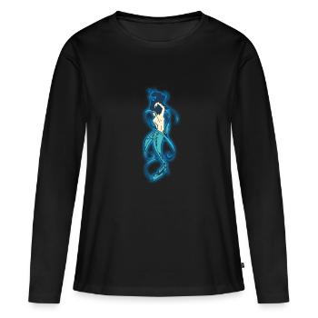Sirène sirène sirène conte de fées - T-shirt manches longues Premium bio Femme - noir - Devant - Julia (174cm)