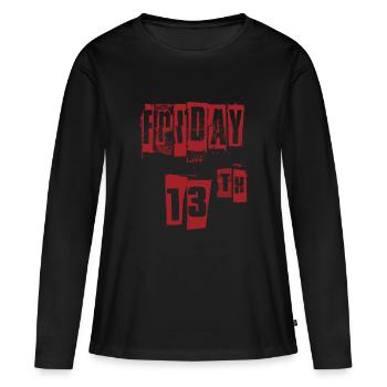 Du vendredi 13 au vendredi 13 - T-shirt manches longues Premium bio Femme - noir - Devant - Julia (174cm)