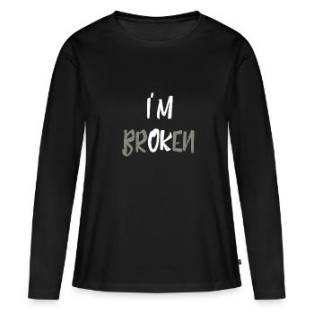 Je suis brisé, je suis d'accord Cadeaux d'ambiguïté - T-shirt manches longues Premium bio Femme - noir - Devant - Julia (174cm)