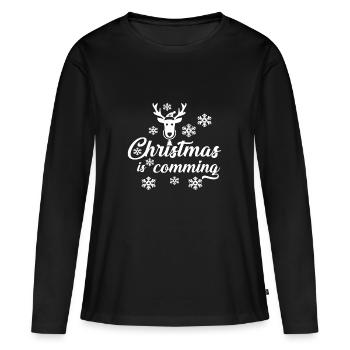 hiver - T-shirt manches longues Premium bio Femme - noir - Devant - Julia (174cm)